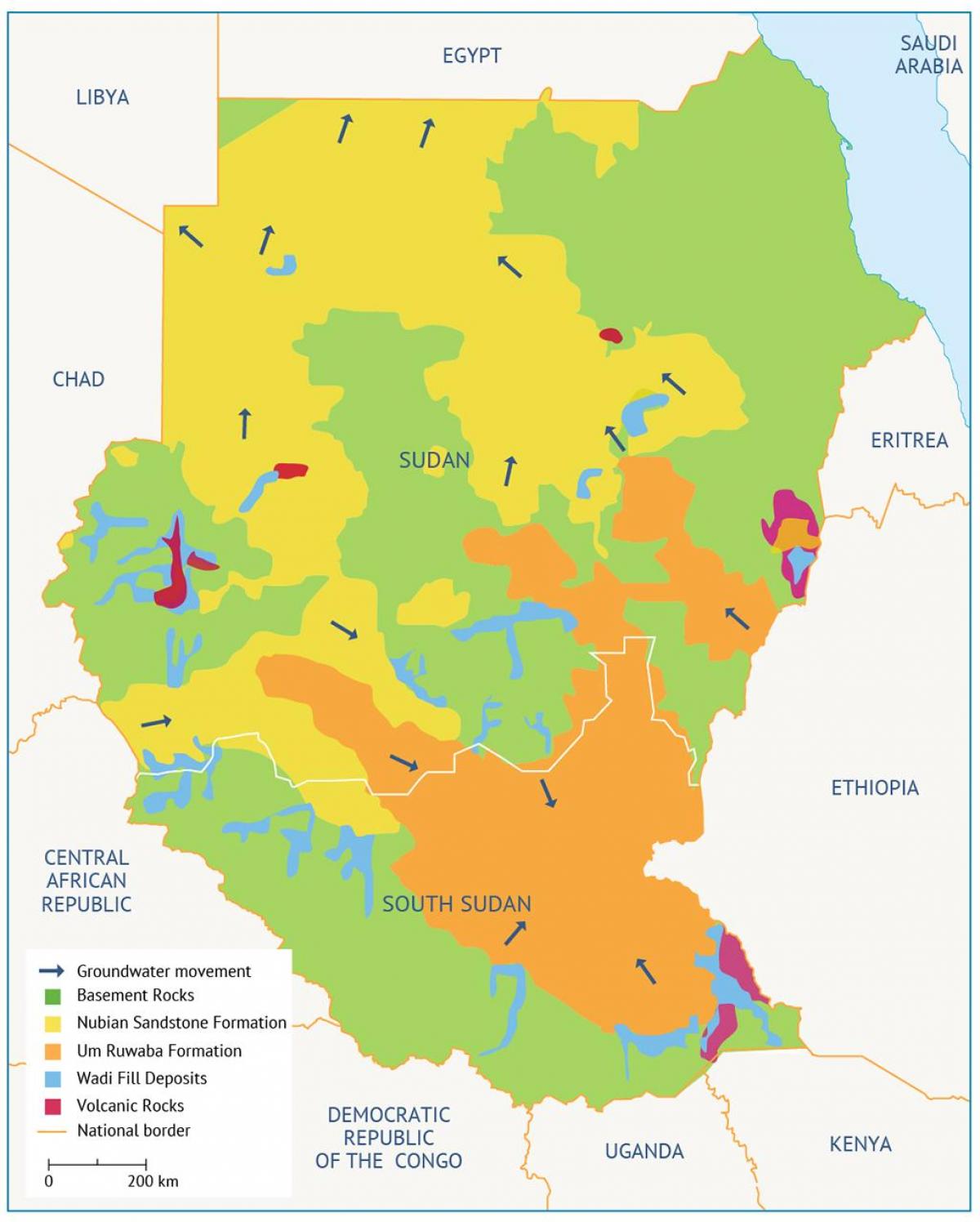 Mapa da bacia do Sudão 