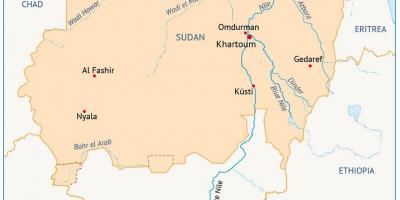 Mapa do Sudão do rio
