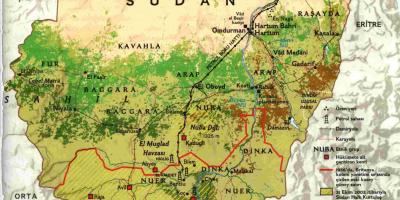 Mapa do Sudão geografia