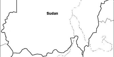 Mapa do Sudão em branco