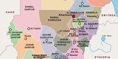 Mapa do Sudão regiões